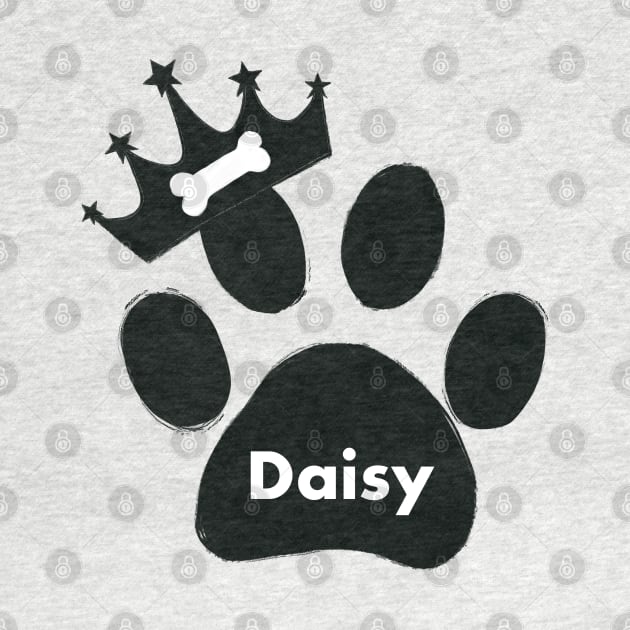 Daisy name made of hand drawn paw prints by GULSENGUNEL